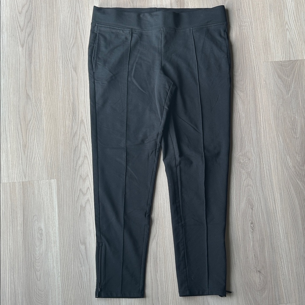 Lauren Ralph Lauren Active Pants L Black Wide Waistband Stretch Lounge Casual